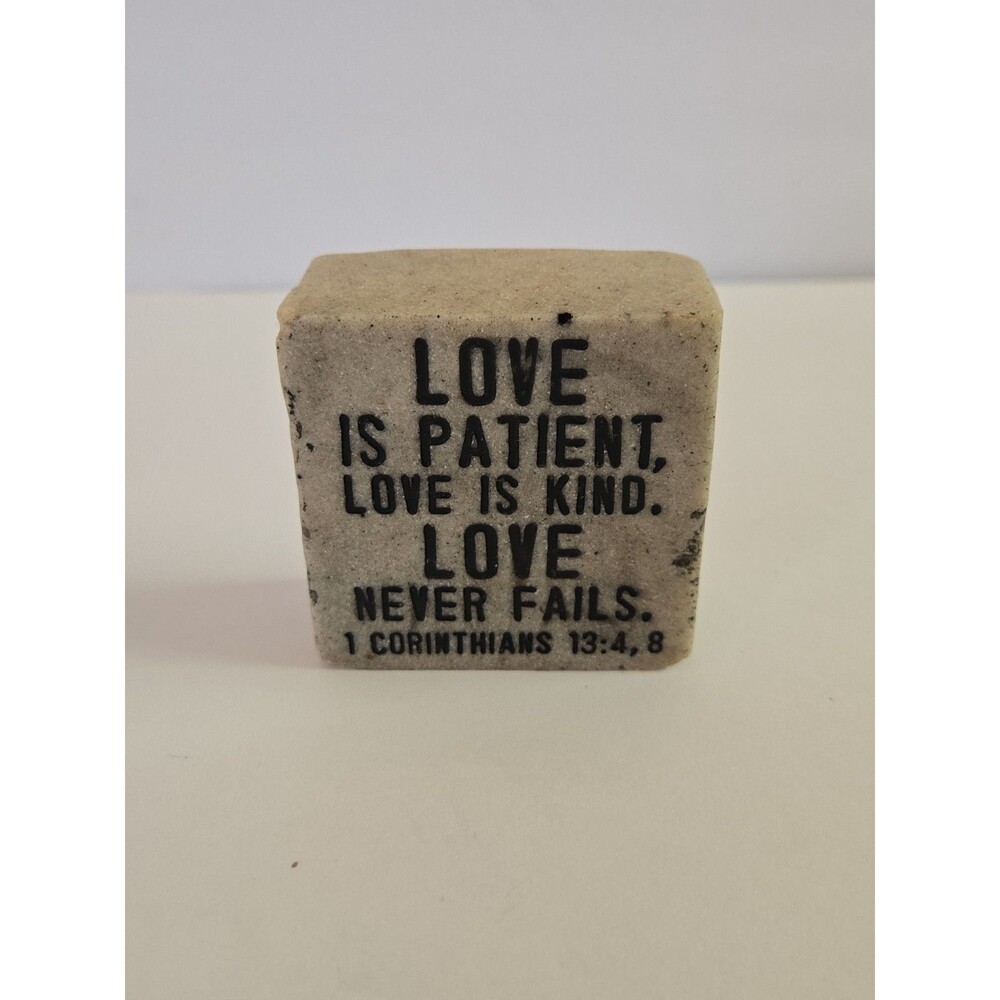 Lighthouse Christian Product Resin Stonelike Love Plaque 1 Corinthians 13:4,8